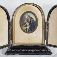 Miniature Madonna and Child in Case