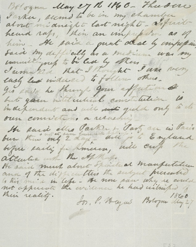 Notes, Bologna, 1860-05-27