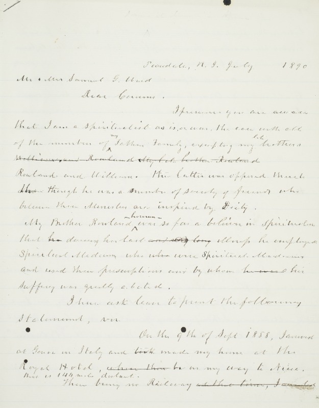 Letter to Mr. and Mrs. Samuel G. Ward, 1890-07