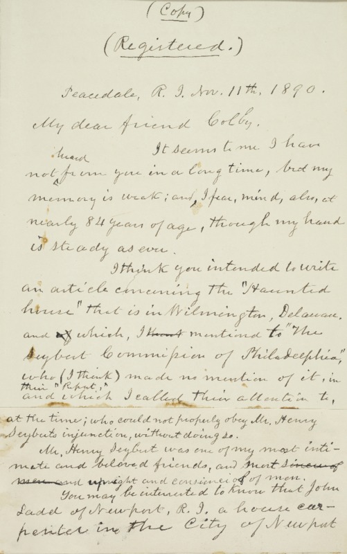 Letter to Luther Colby, 1890-11-11