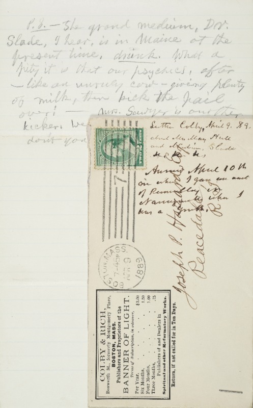 Letter to Joseph Peace Hazard, 1889-04-09