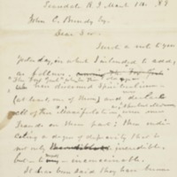 Letter to John C. Bundy, Esq. 1889-03-14