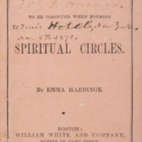 Rules to be Observed when Forming Spiritual Circles, 1870