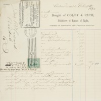 Bill from Colby & Rich, 1890-02-24