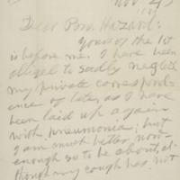 Letter to Joseph Peace Hazard, 1889-11-04