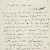 Letter to Joseph Peace Hazard, 1886-04-20