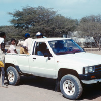 Village Residents and Pickup Truck